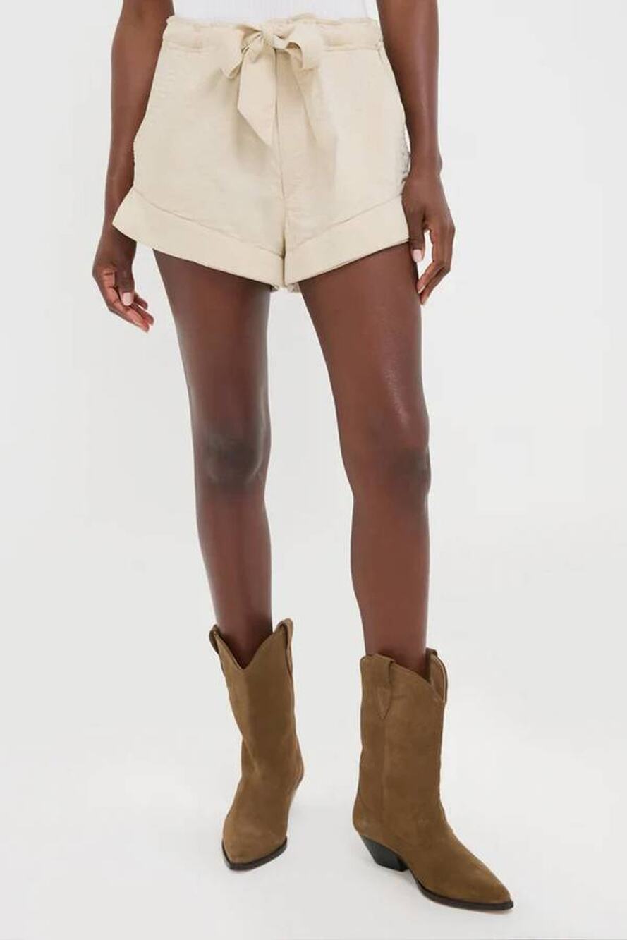 Isabel Marant Birva Drawstring Shorts in Ecru 34 US 2